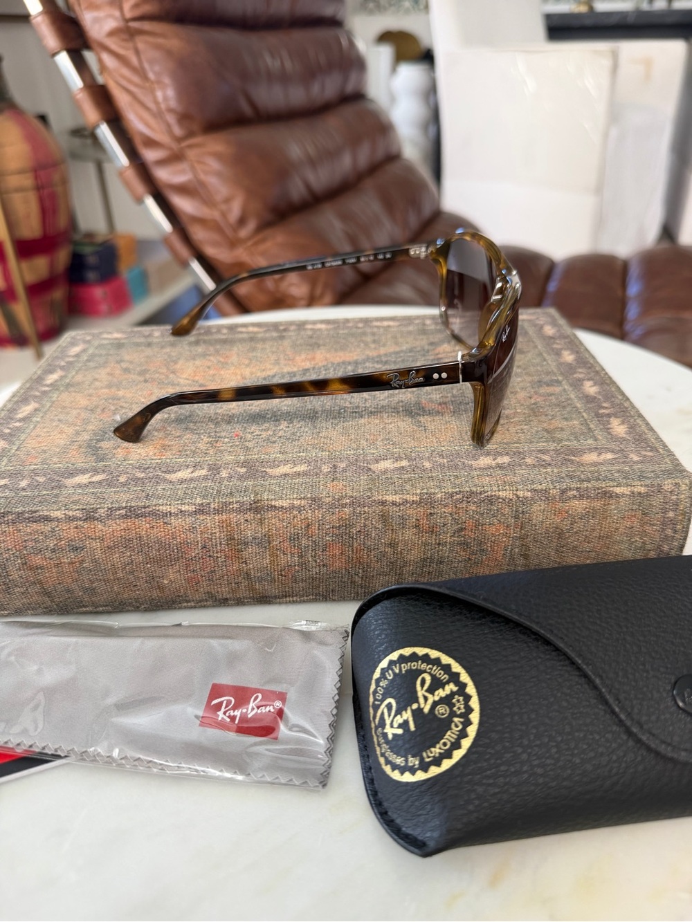 Ray-Ban Tortoise Frame Sunglasses with Brown Lenses - Picture 3 of 12